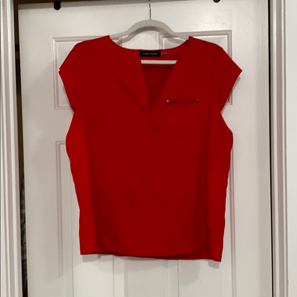 Red Blouse with Gold detailing